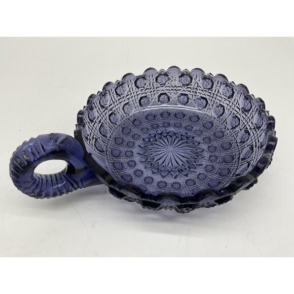 Pressed Glass Vintage Purple Nappy Dish Bowl Collectible Early Glass MCM - Picture 9 of 16